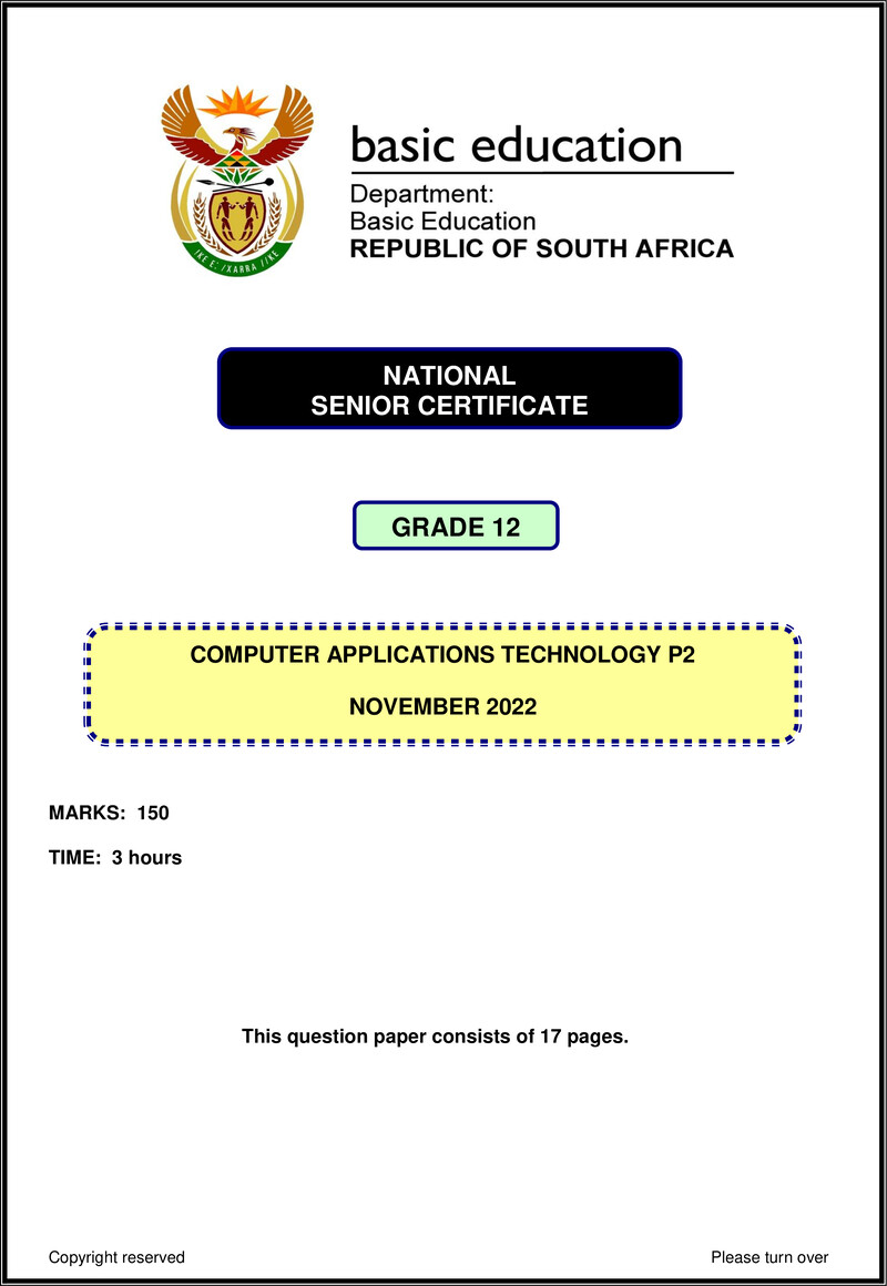 Computer Applications Technology P2 Nov 2022 Eng Gr12