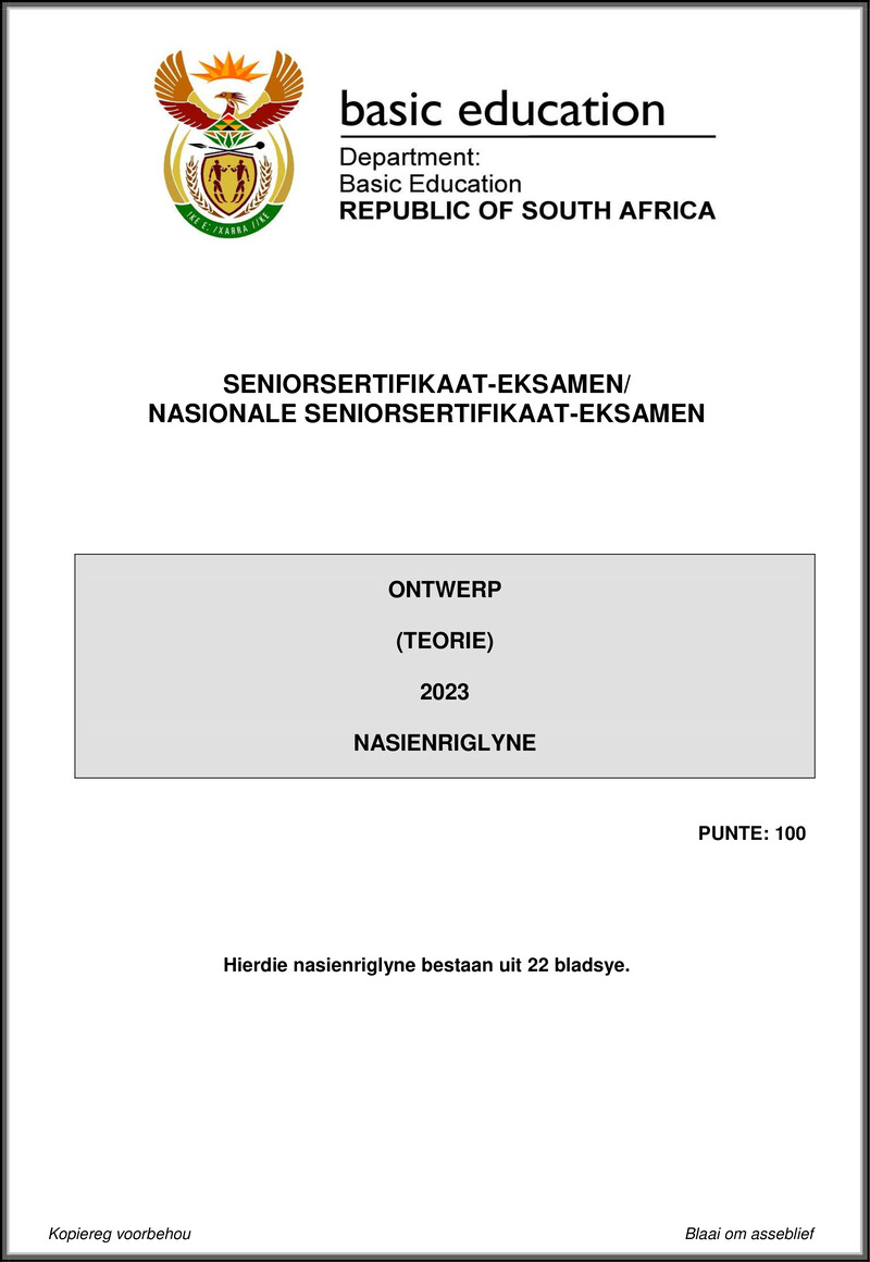 Design P1 May June 2023 Mg Afr Gr12