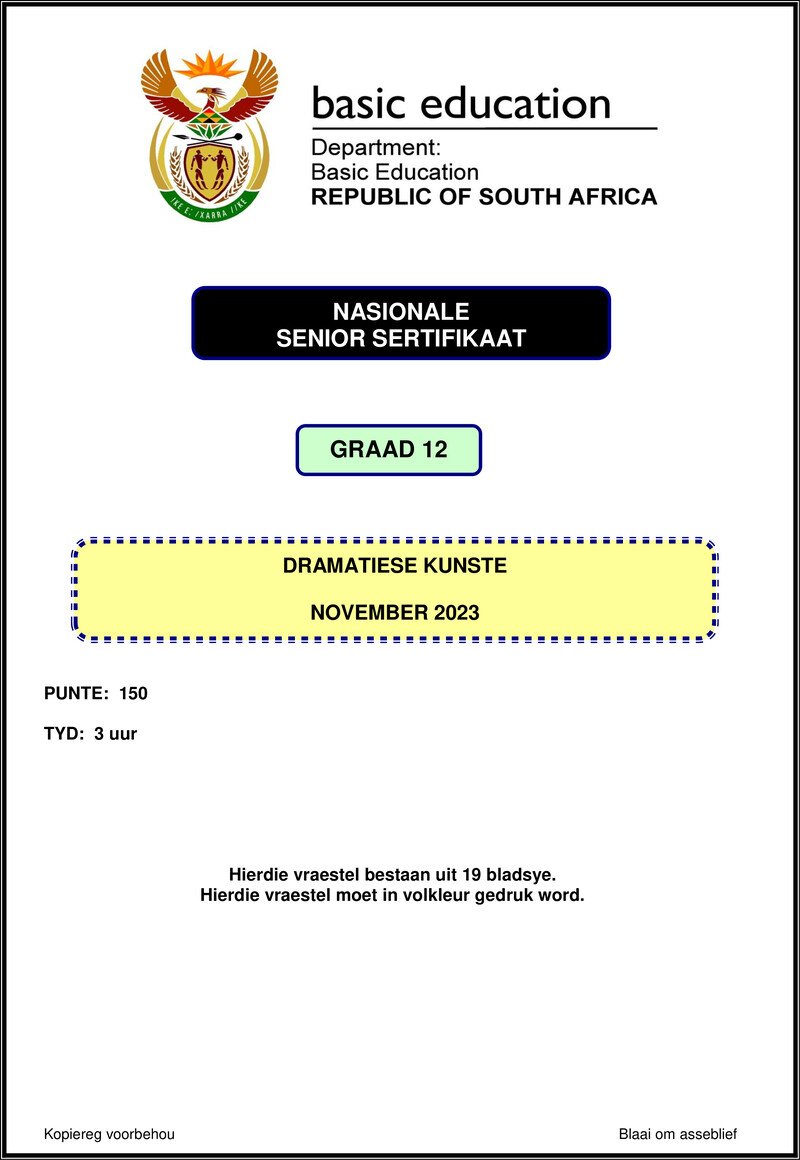 Dramatic Arts Nov 2023 Afr Gr12