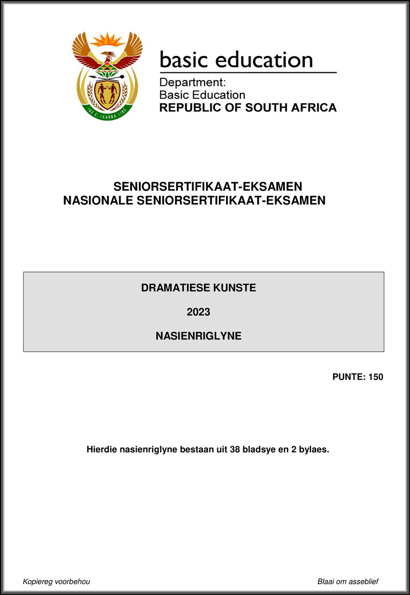 Dramatic Arts P1 May June 2023 Mg Afr Gr12