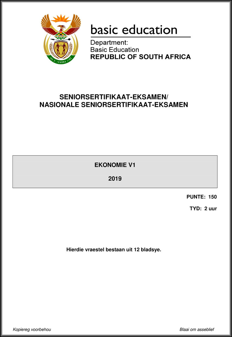 Economics P1 May June 2019 Afr Gr12