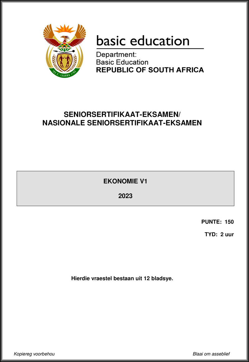 Economics P1 May June 2023 Afr Gr12