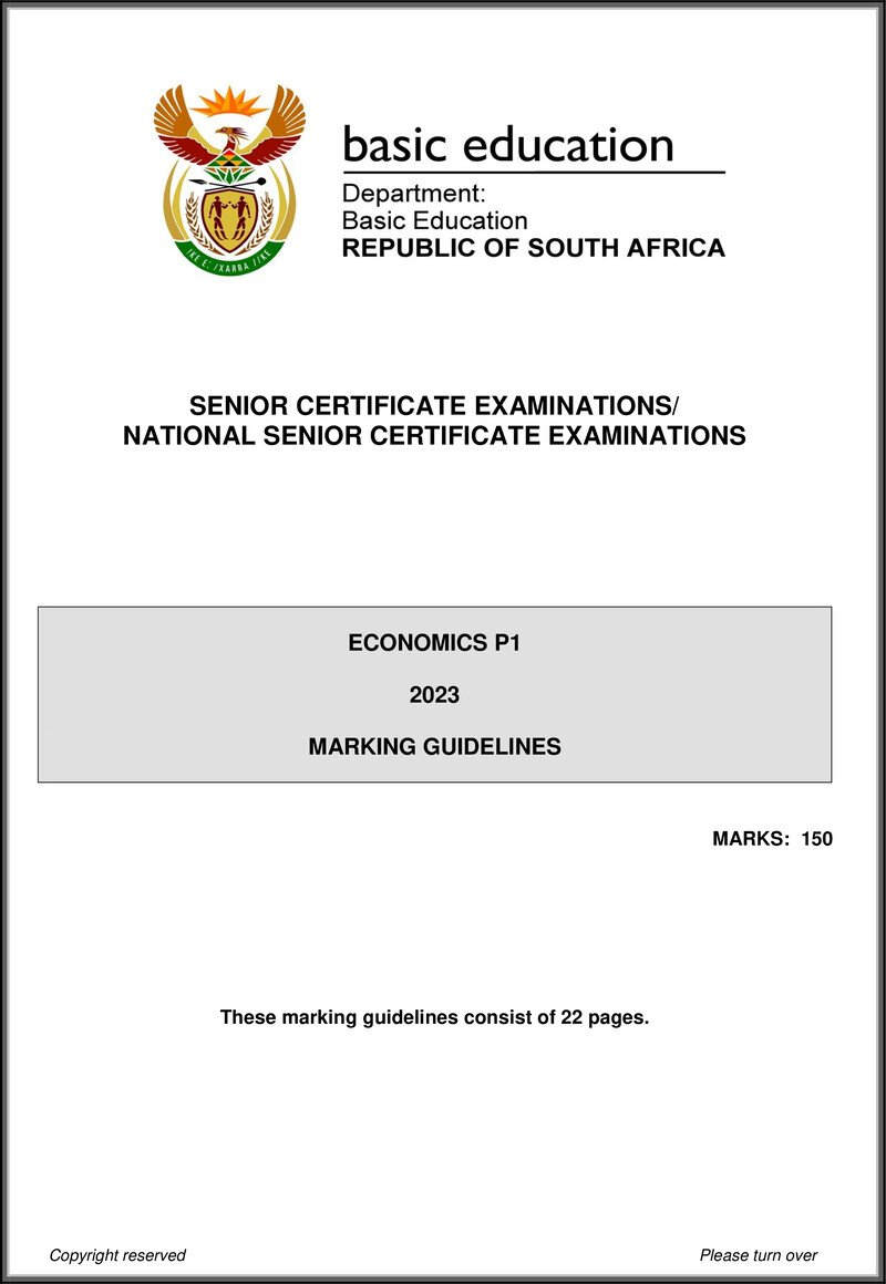 Grade 12 Economics past paper 2023 – economics p1 may june 2023 mg eng gr12
