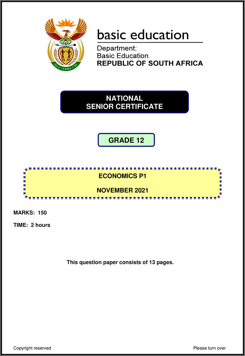 Economics P1 Nov 2021 Eng Gr12