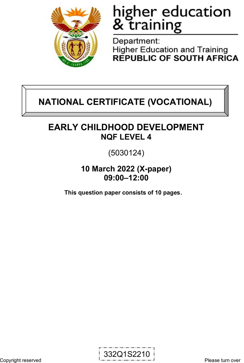 Nc840 Early Childhood Development L4 QP Feb 2022 Signed Off