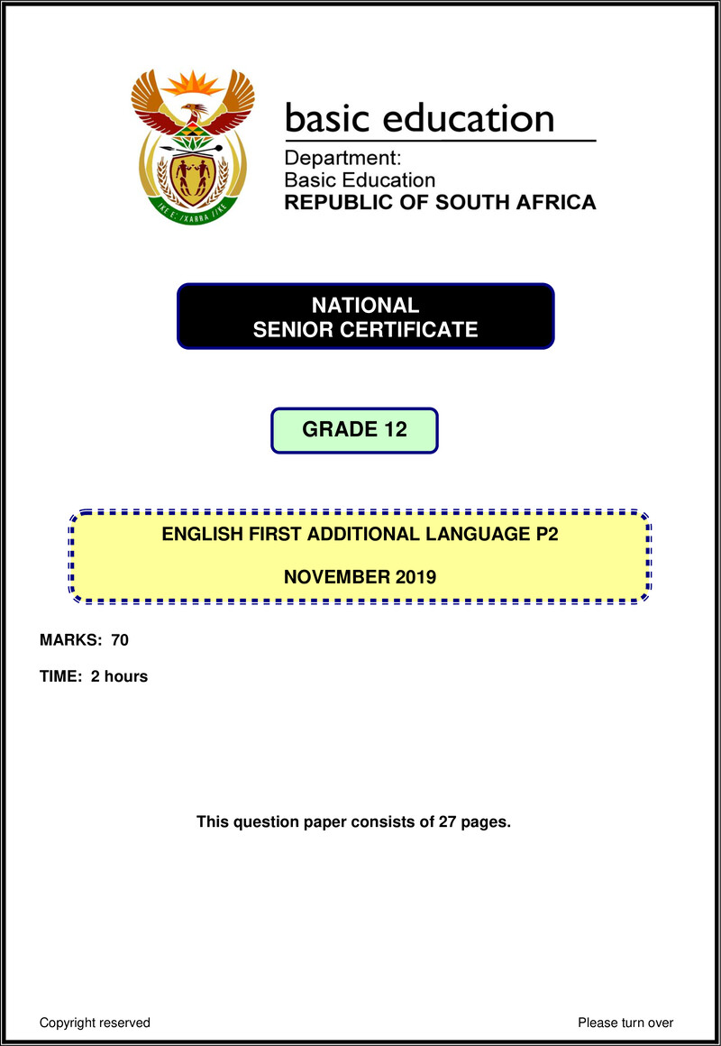 English Fal P2 Nov 2019 Gr12