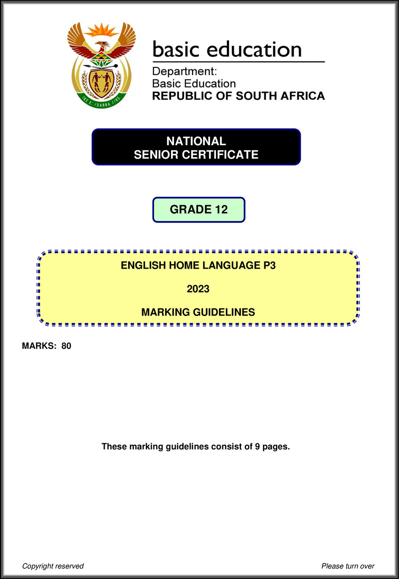English Hl P3 May June 2023 Mg Gr12