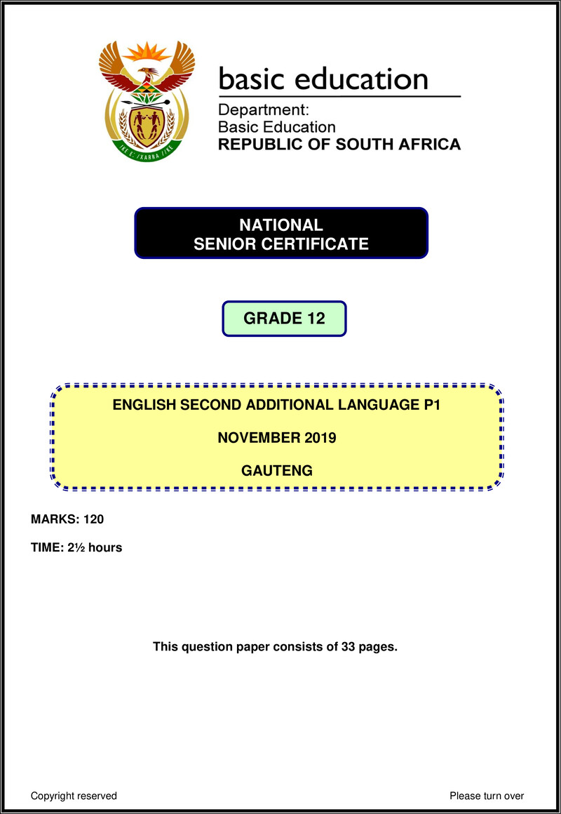 English Sal P1 Nov 2019 Gauteng Gr12