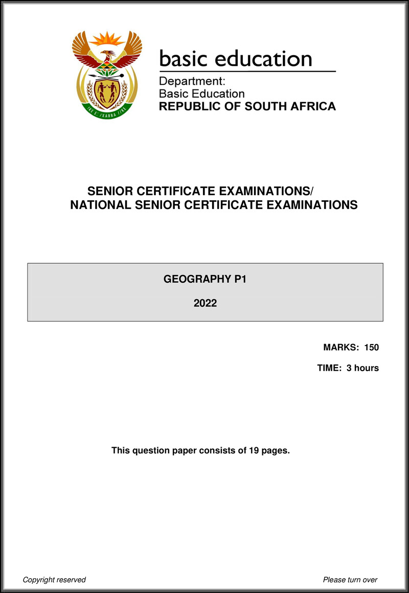 Grade 12 Geography past paper 2022 – geography p1 may june 2022 eng gr12