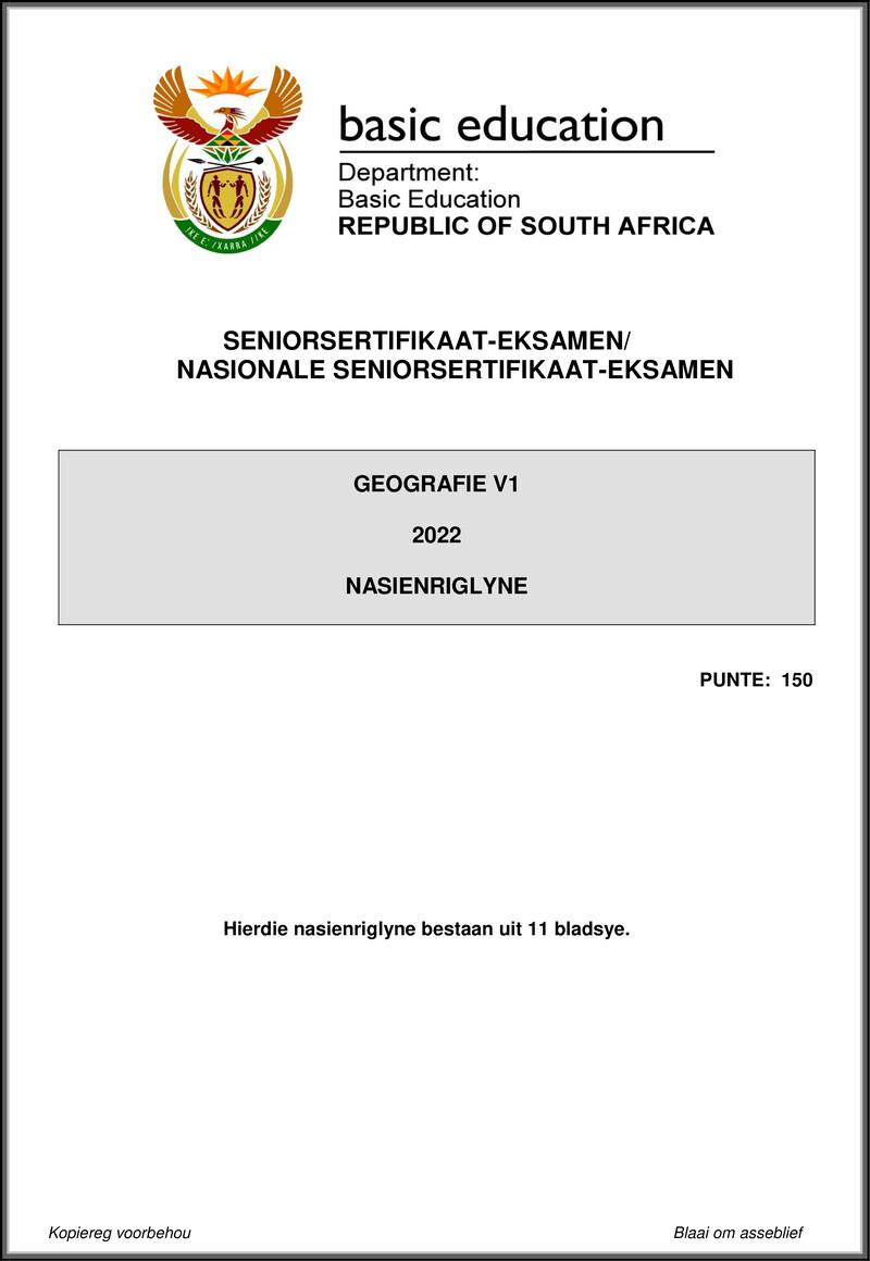 Grade 12 Geography past paper 2022 – geography p1 may june 2022 mg afr gr12