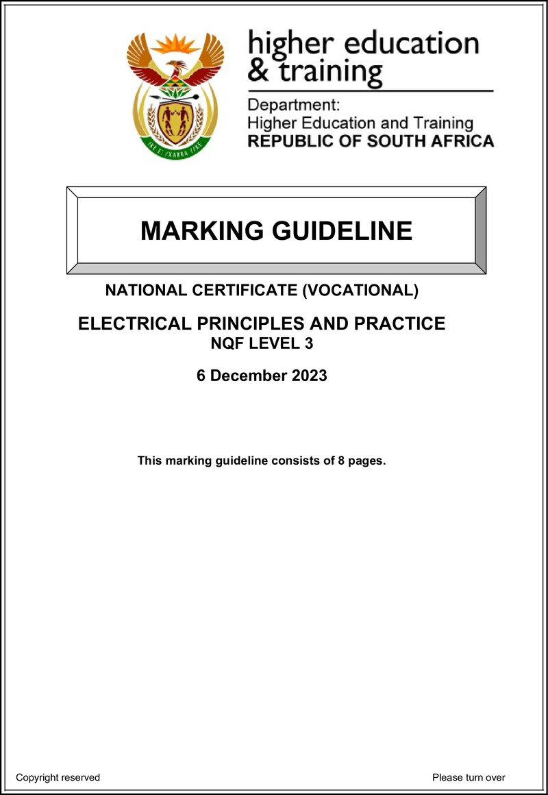 Nc890 Electrical Principles And Practice L3 Memo Nov 2023 Signed Off