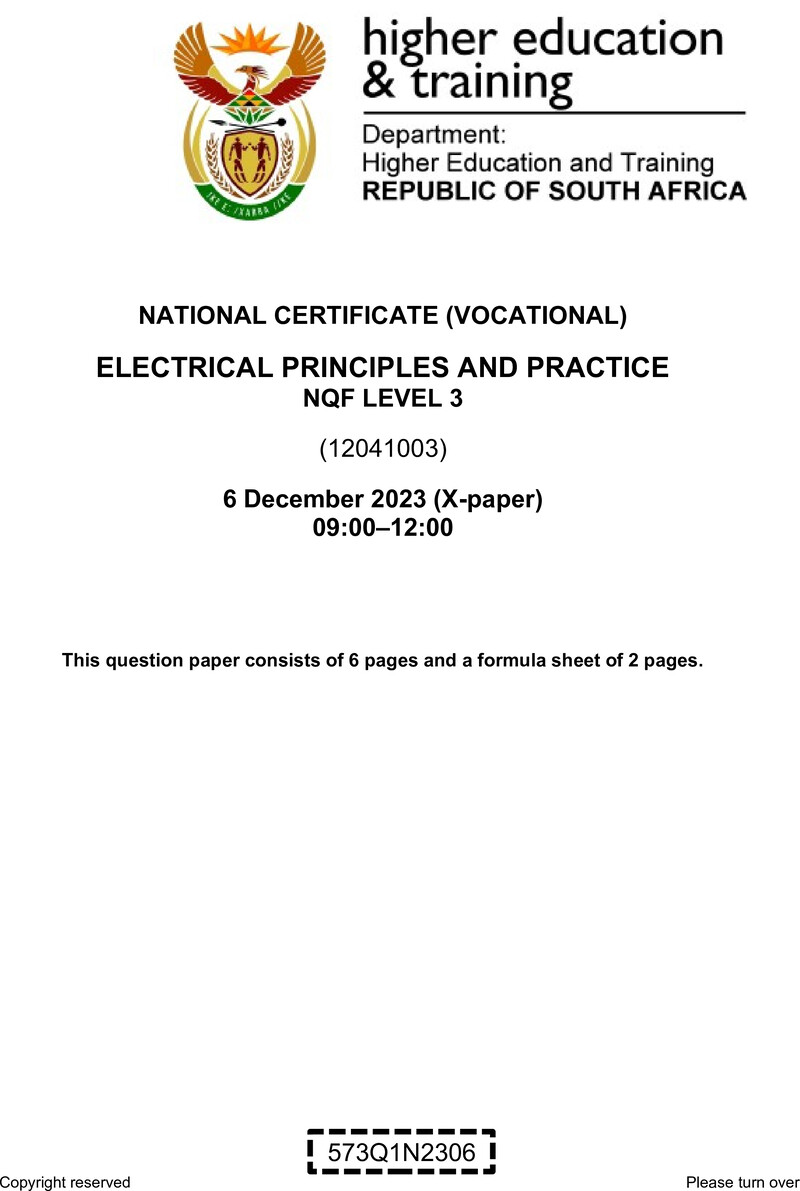 Nc890 Electrical Principles And Practice L3 QP Nov 2023 Signed Off