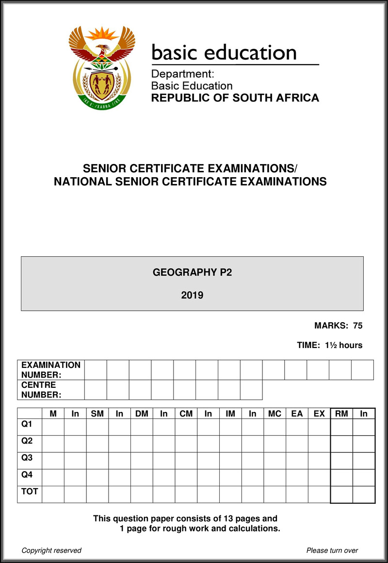 Geography P2 May June 2019 Eng Gr12