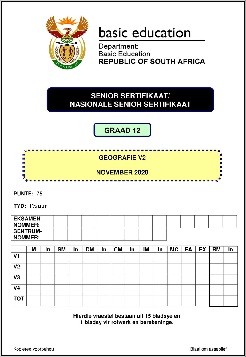 Geography P2 Nov 2020 Afr Gr12