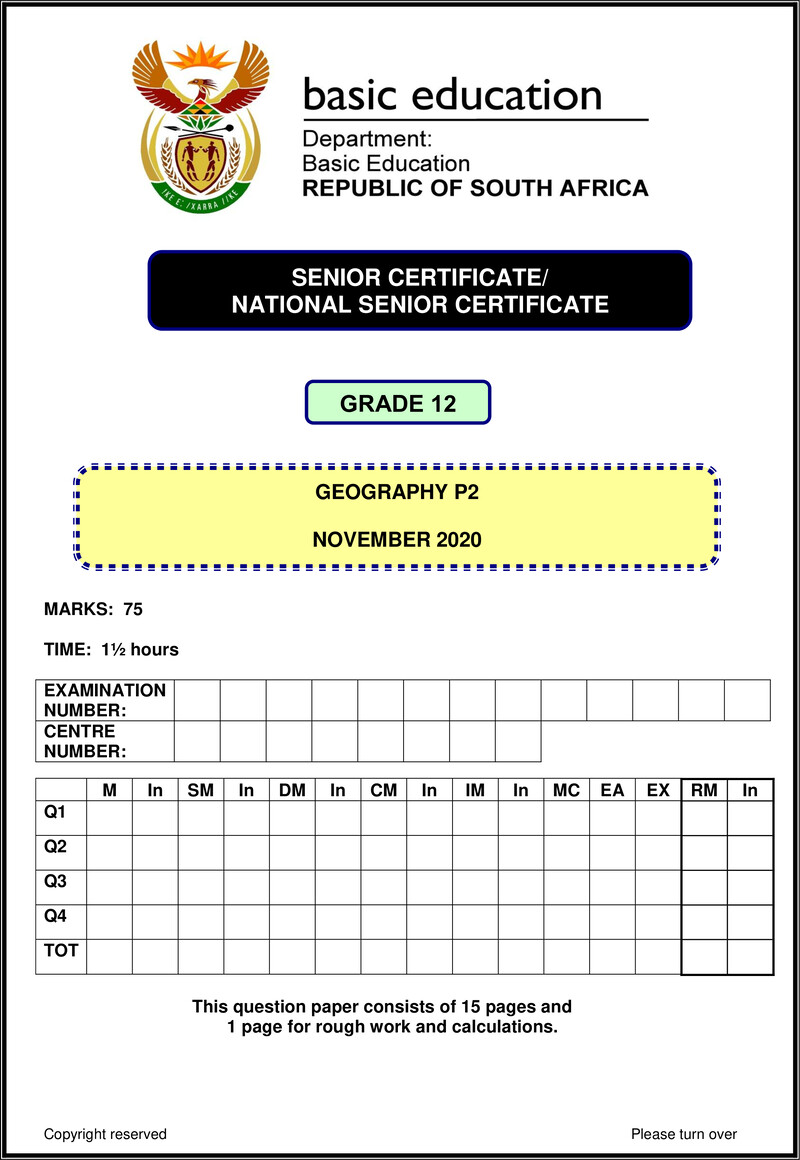 Geography P2 Nov 2020 Eng Gr12
