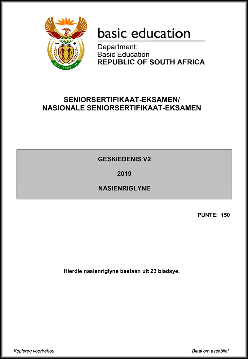 History P2 May June 2019 Memo Afr Gr12