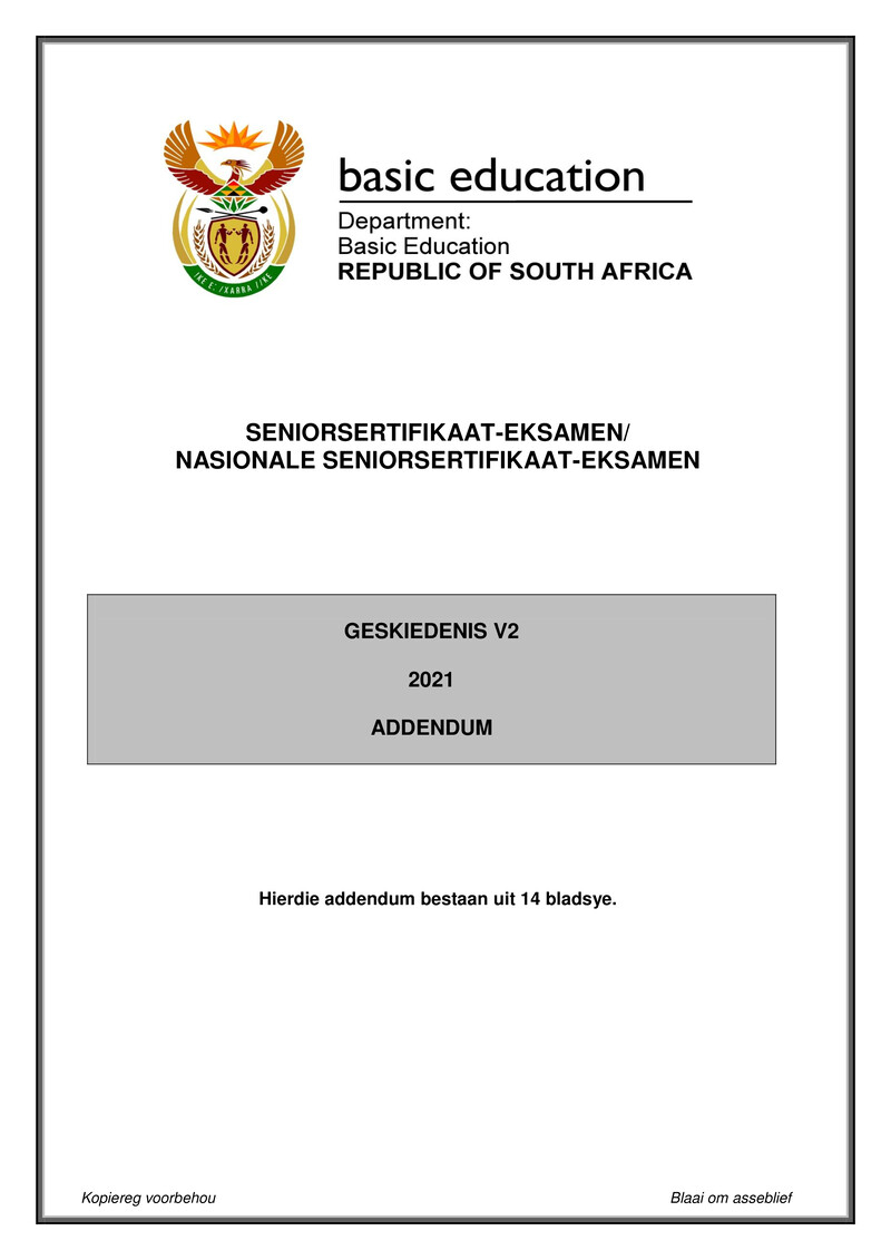 History P2 May June 2021 Addendum Afr Gr12