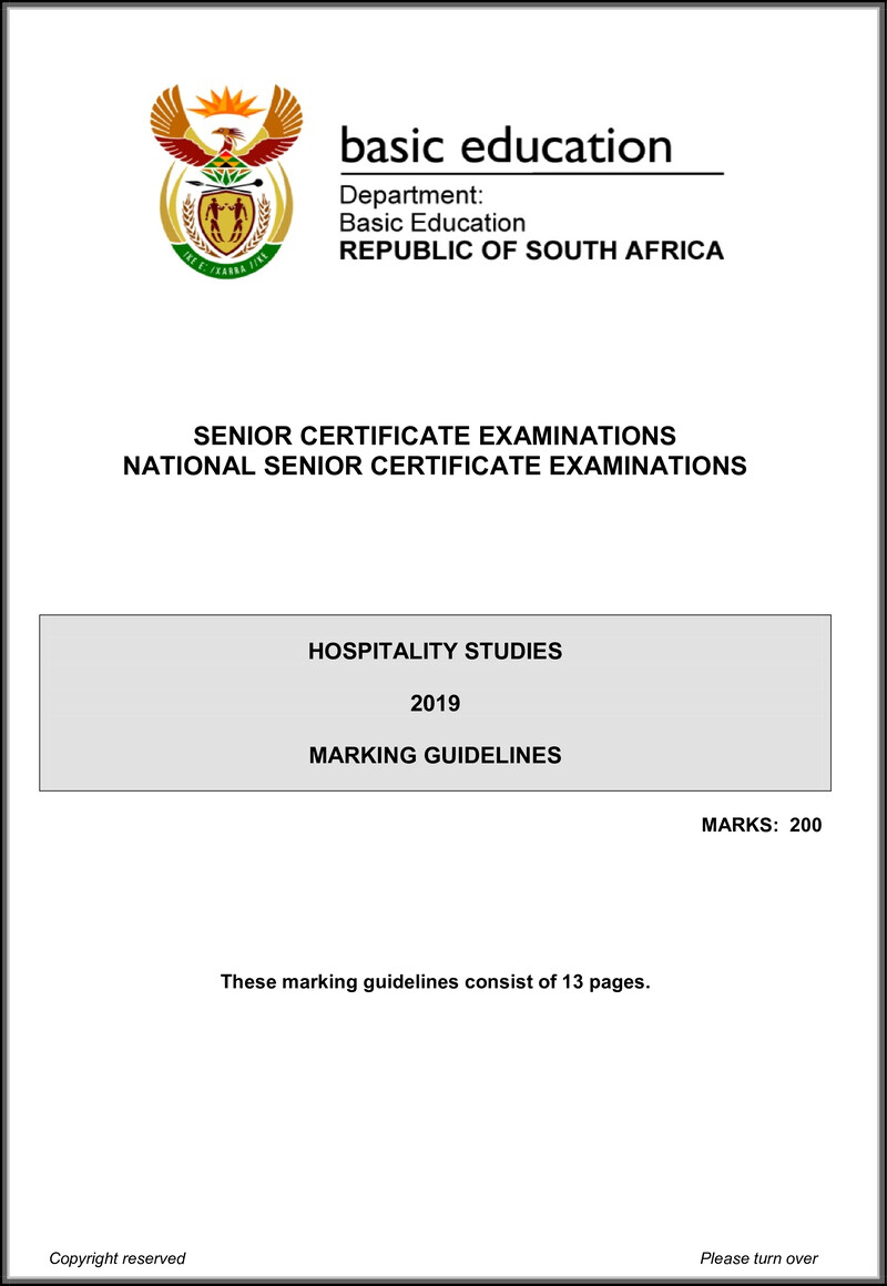 Hospitality Studies May June 2019 Memo Eng Gr12
