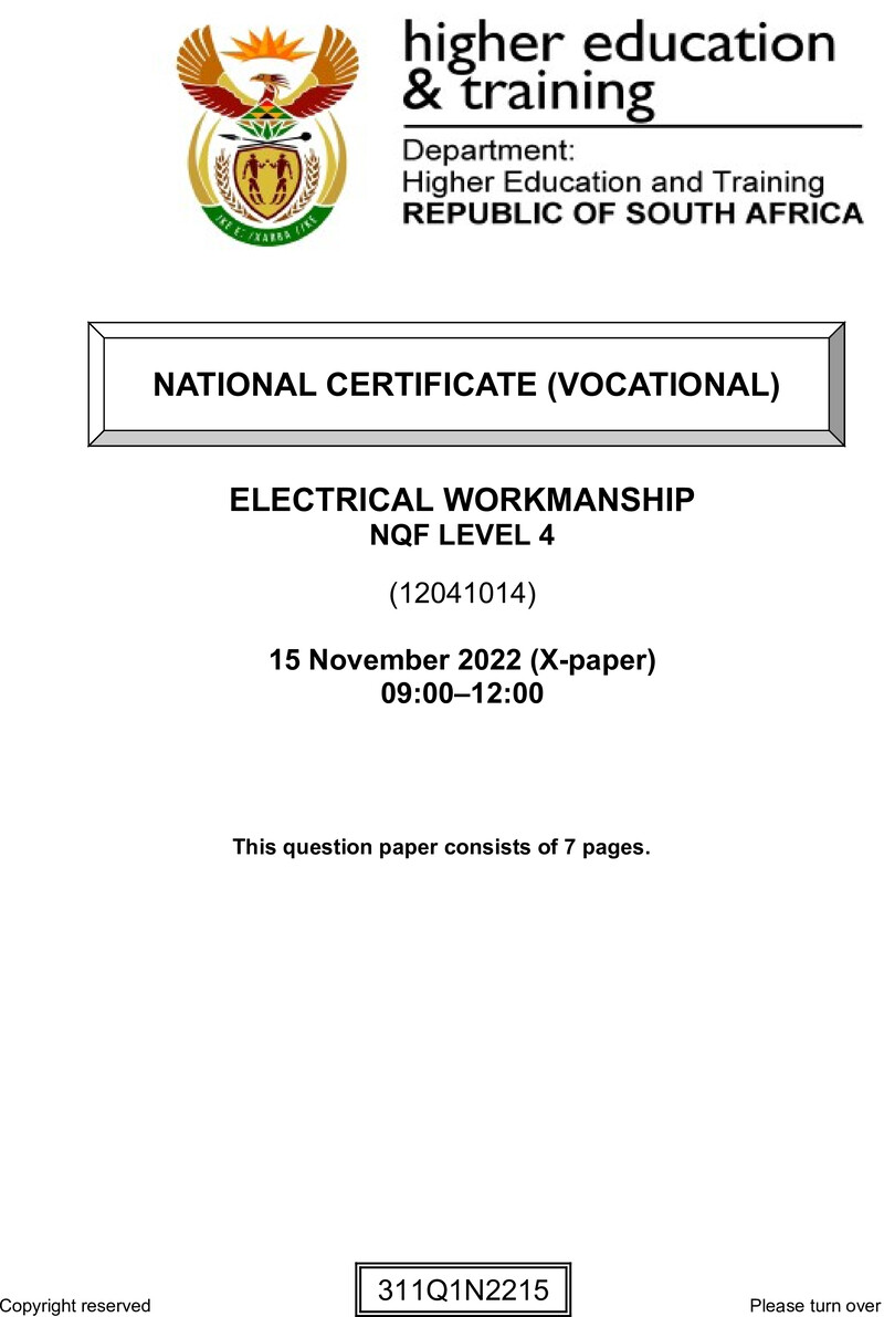 Nc950 Electrical Workmanship L4 Nov QP 2022 Signed Off