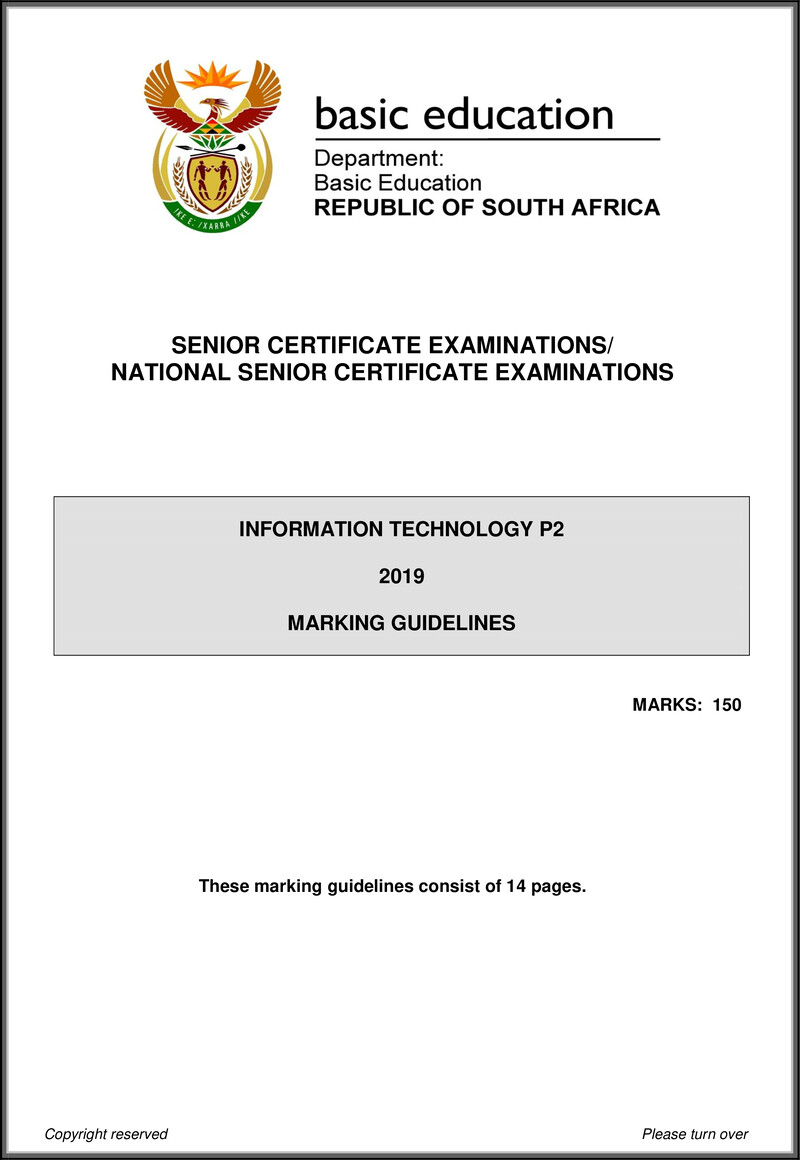 Information Technology P2 May June 2019 Memo Eng Gr12