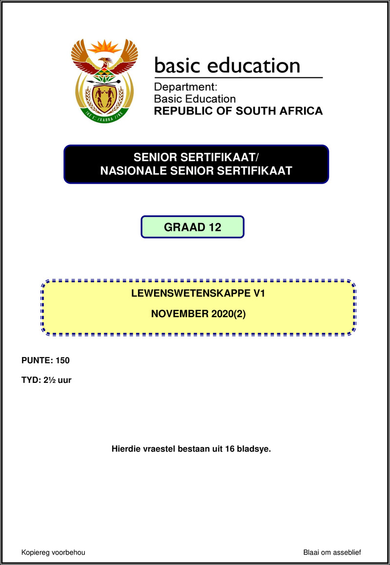 Life Sciences P1 Nov 2020 Afr Gr12