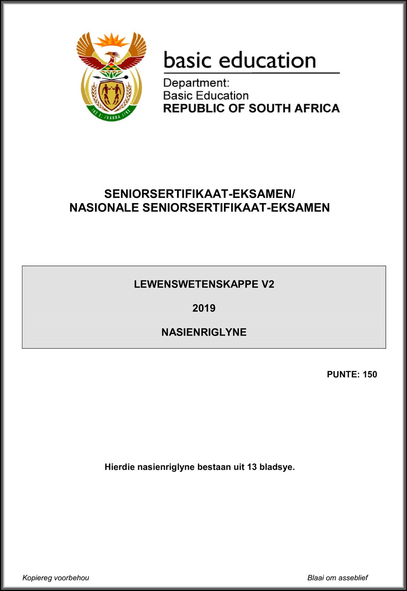 Life Sciences P2 May June 2019 Memo Afr Gr12