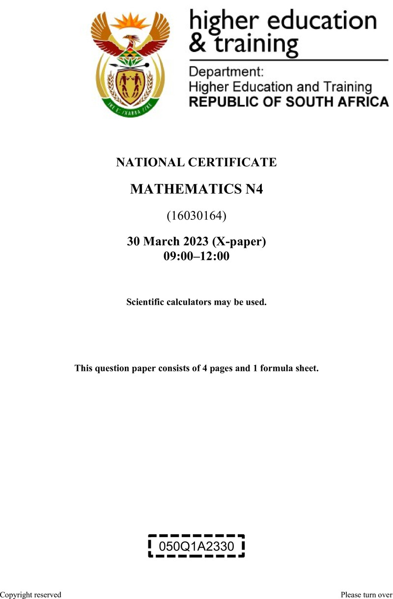 T1020 Mathematics N4 QP April 2023