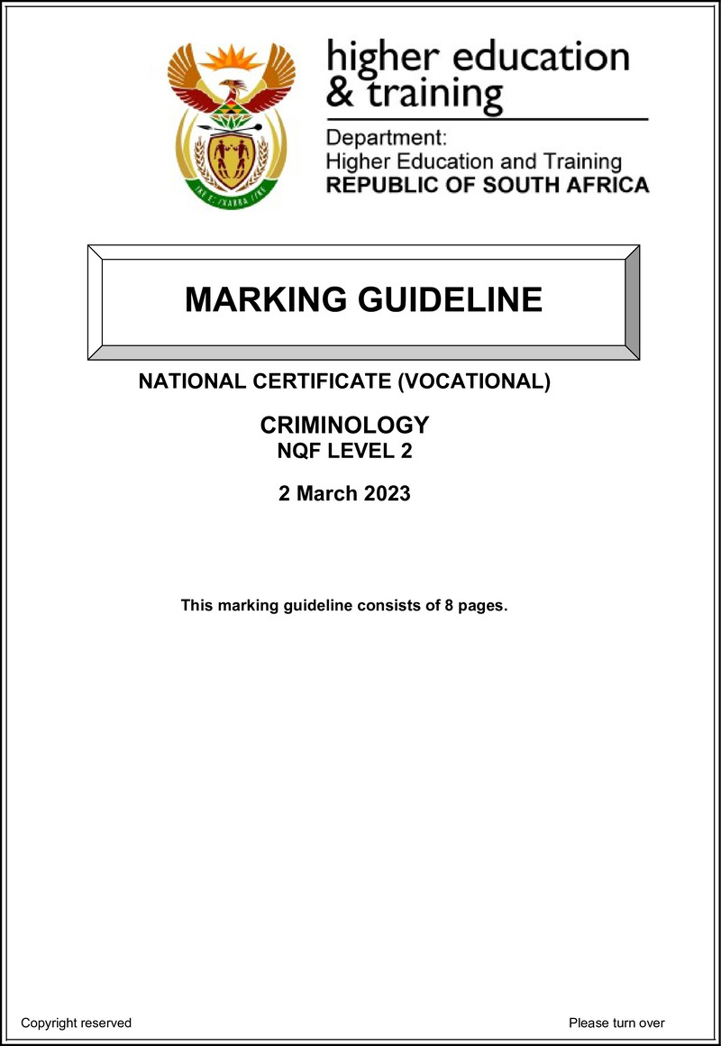 Criminology L2 Memo Feb 2023