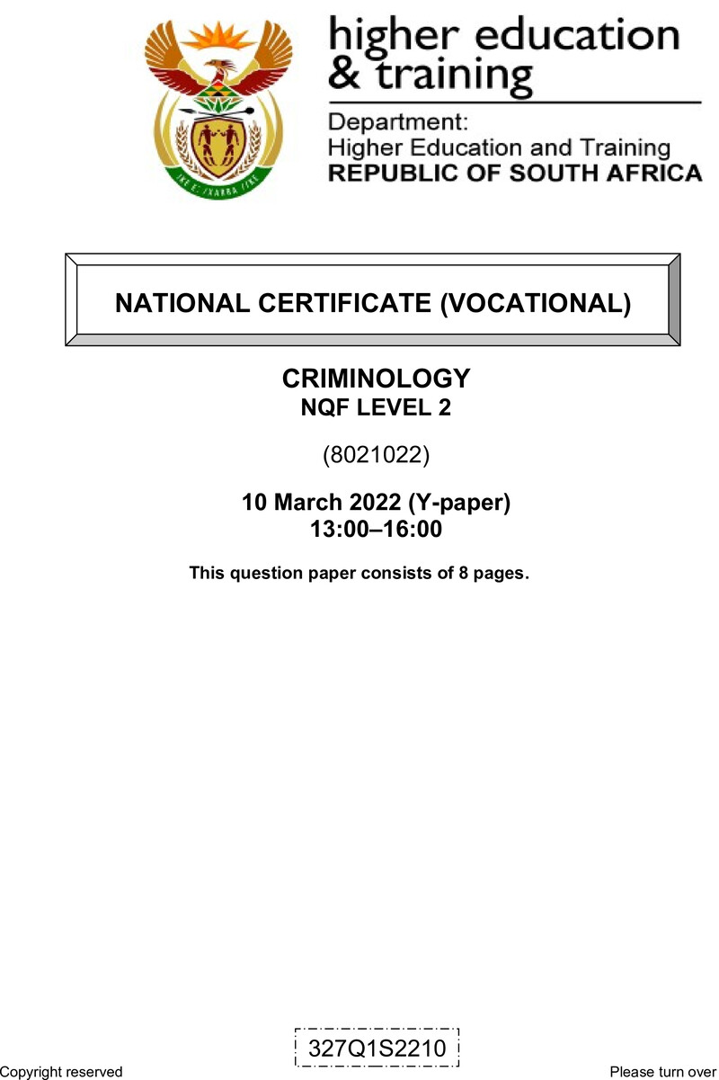 Criminology L2 QP Feb 2022 Edited