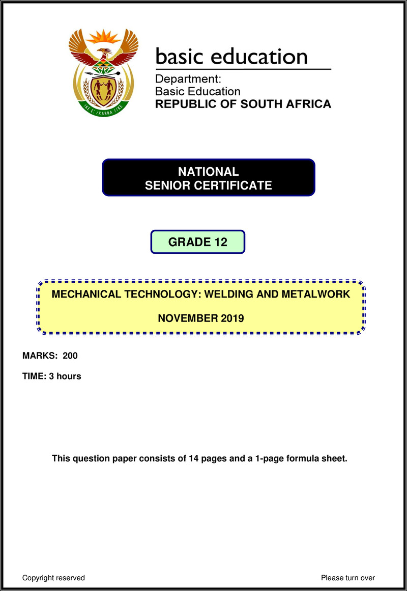 Mechanical Technology Nov 2019 Welding Eng Gr12