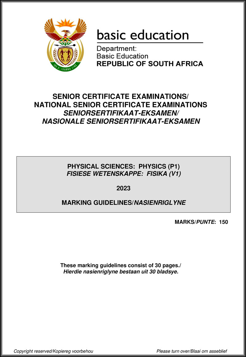 Physical Sciences P1 May June 2023 Mg Eng Afr Gr12
