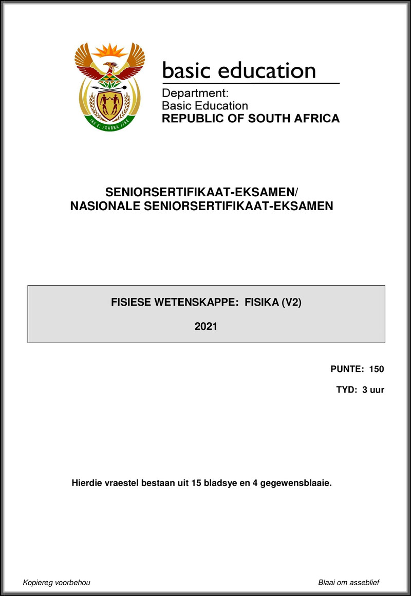 Physical Sciences P2 May June 2021 Afr Gr12