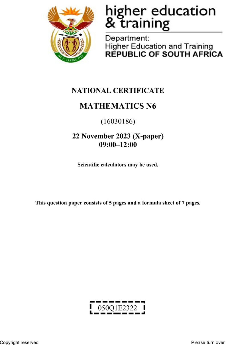 T1040 Mathematics N6 Nov QP 2023