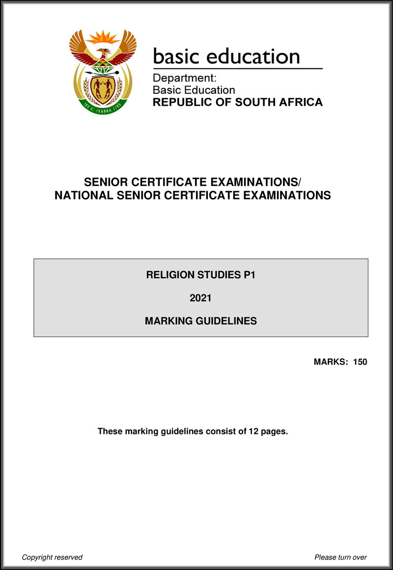Religion Studies P1 May June 2021 Mg Eng Gr12
