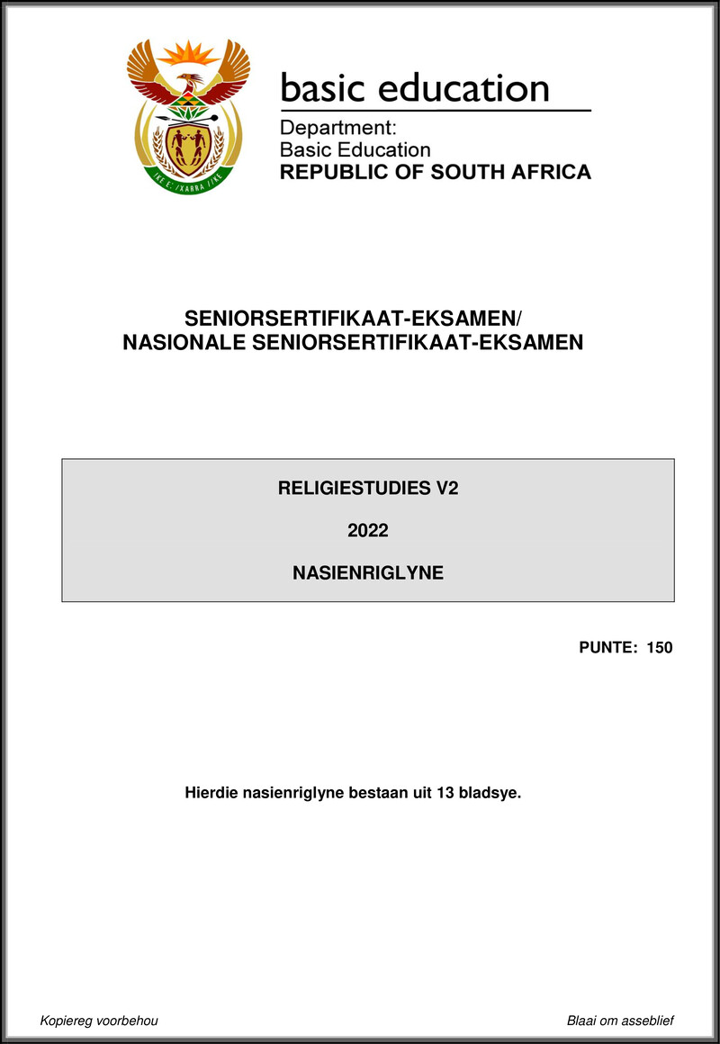 Religion Studies P2 May June 2022 Mg Afr Gr12