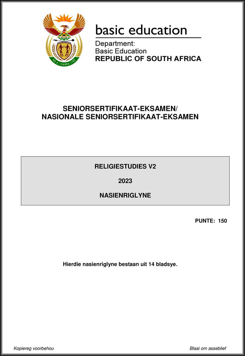 Religion Studies P2 May June 2023 Mg Afr Gr12