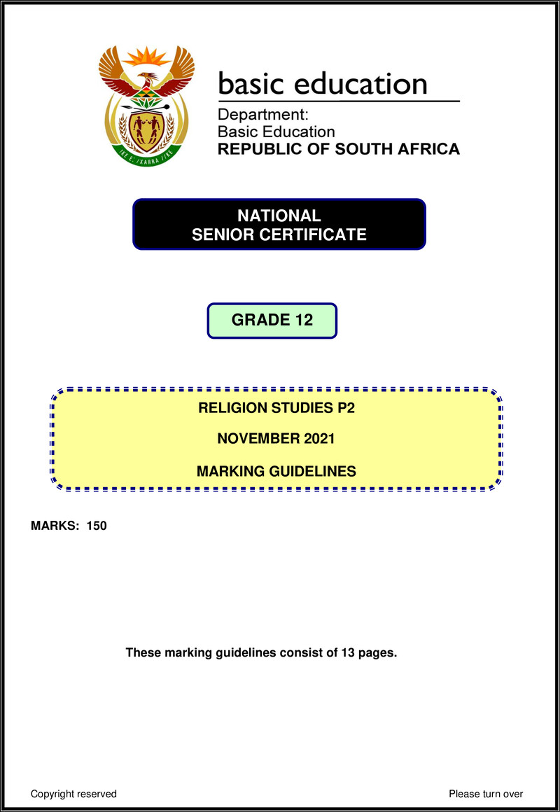 Religion Studies P2 Nov 2021 Mg Eng Gr12