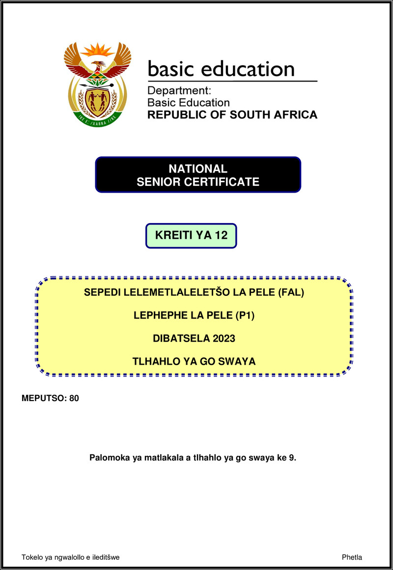 Sepedi Fal P1 Nov 2023 Mg Gr12