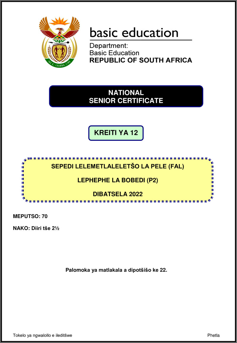 Sepedi Fal P2 Nov 2022 Gr12