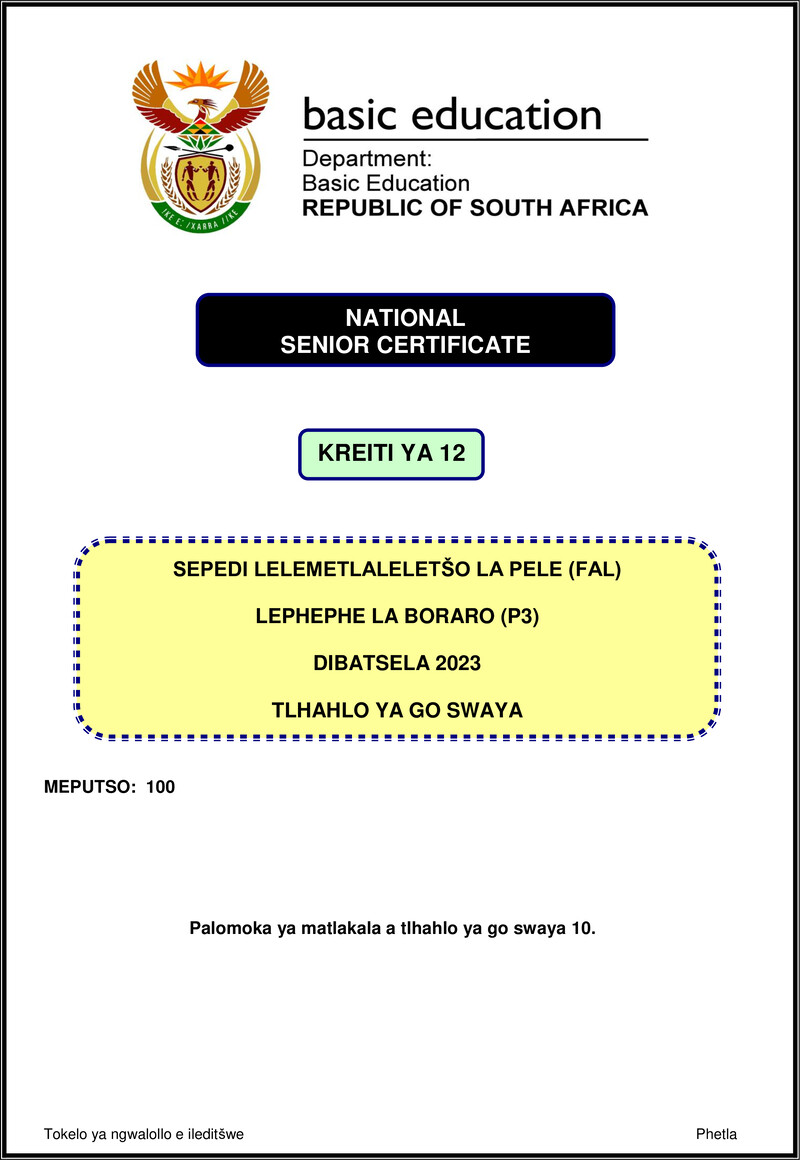 Sepedi Fal P3 Nov 2023 Mg Gr12