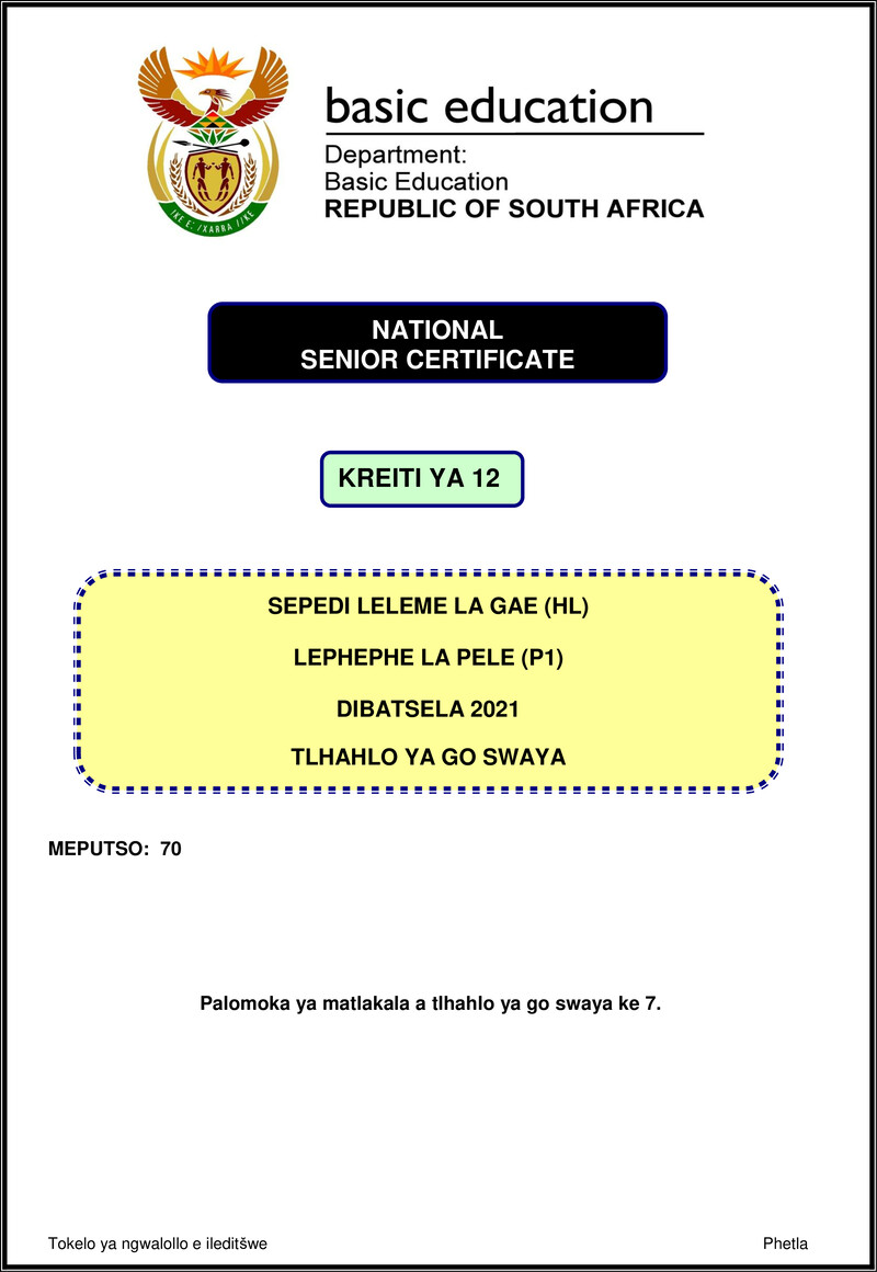 Sepedi Hl P1 Nov 2021 Mg Gr12