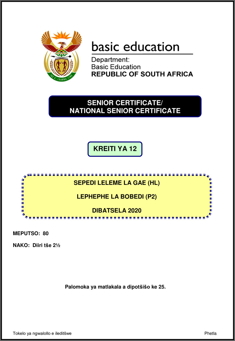 Sepedi Hl P2 Nov 2020 Gr12