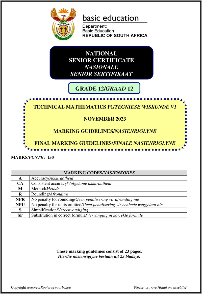 Technical Mathematics P1 Nov 2023 Mg Afr Eng Gr12