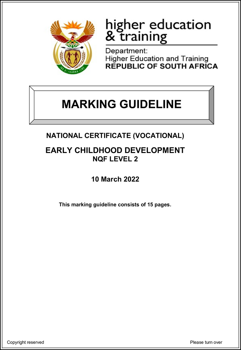 Early Childhood Development L2 Memo Feb 2022 Edited