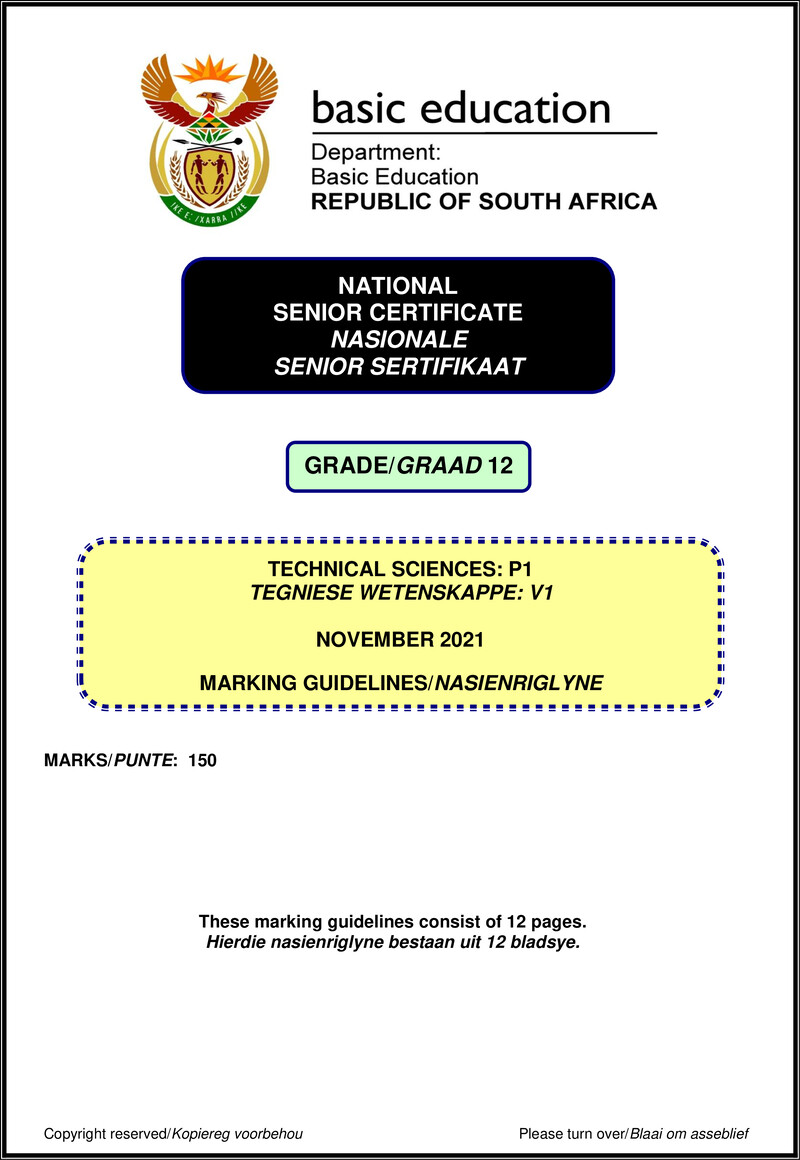 Technical Sciences P1 Nov 2021 Mg Eng Afr Gr12