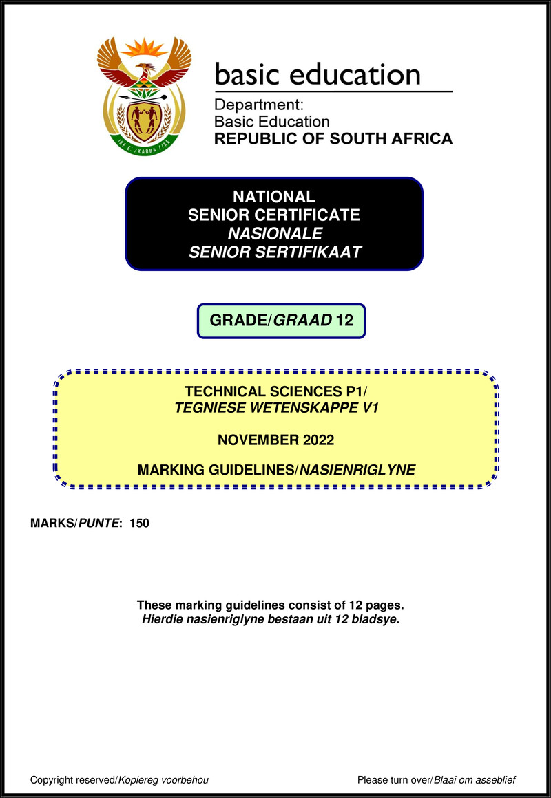 Technical Sciences P1 Nov 2022 Mg Afr Eng Gr12