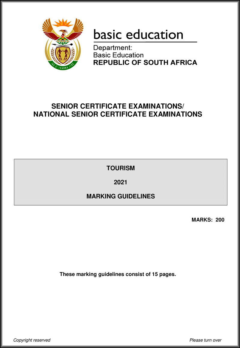 Grade 12 Tourism past paper 2021 – tourism may june 2021 mg eng gr12