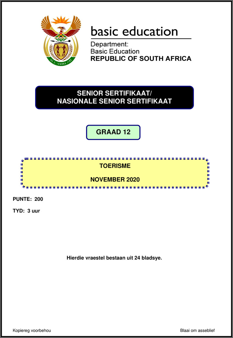 Tourism Nov 2020 Afr Gr12