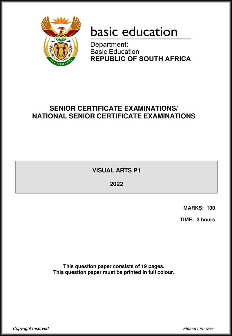 Visual Arts P1 May June 2022 Eng Gr12