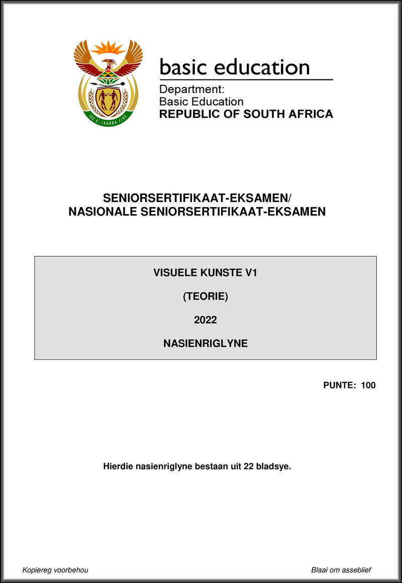 Visual Arts P1 May June 2022 Mg Afr Gr12